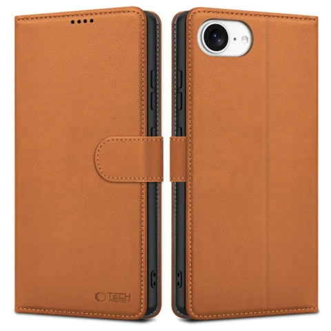 Puzdro na iPhone 16e Tech-Protect Wallet Saddle Brown