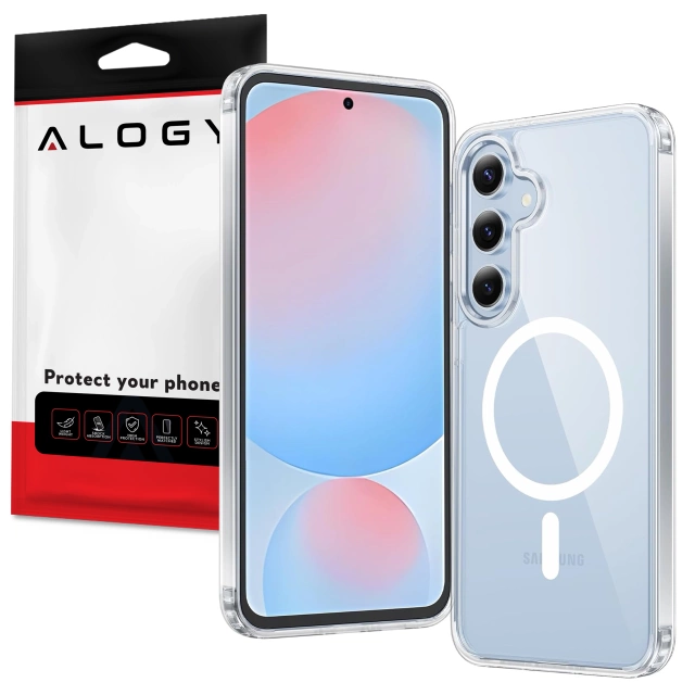 Etui do Samsung Galaxy S25+ Plus obudowa Alogy Anti-Shock Hybrid Case do MagSafe Przezroczyste + szkło hartowane