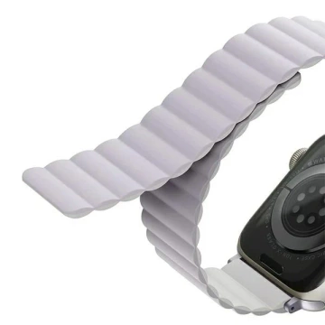 Pasek UNIQ Revix do Apple Watch Series 4/5/6/7/8/SE/SE2 38/40/41mm reverzibilní magnetický lilak-biały/lila-white