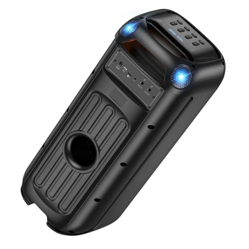 HOCO HA13 Pro zestaw karaoke 60 W, RGB LED, 2× mikrofony TWS, BT 5.4