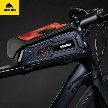 Wildman M90 Bike Bag Frame Pannier with Phone Window Black