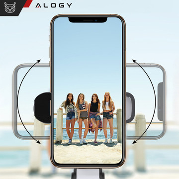 Selfie stick tripod Tripod phone holder Alogy Tripod selfie stick Bluetooth 360 remote control Black