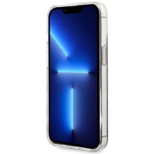 Zestaw Guess GUBPP13LH4EACSW Nabíjačka puzdra iPhone 13 Pro brązowy/hnedé pevné puzdro 4G MagSafe Print