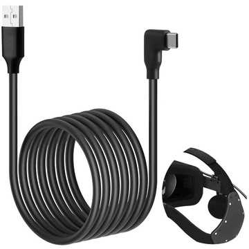 Kabel für VR-Brille Alogy USB zu USB Type-C 5m Kabel für Oculus Link Quest 1 2 Schwarz