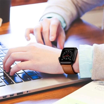 Tech-protect leatherfit apple watch 4 / 5 / 6 / 7 / 8 / se / ultra (42 / 44 / 45 / 49 мм) коричневий