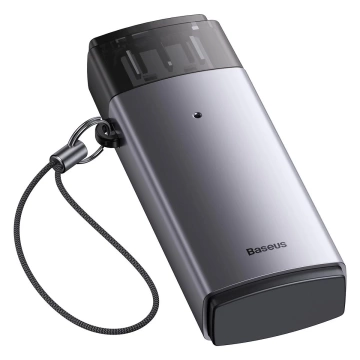 Baseus Lite Series adaptér SD / TF USB čítačka kariet sivá (WKQX060013)