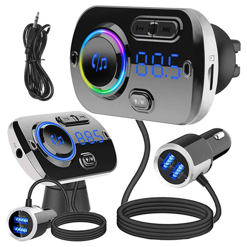FM vysielač Bluetooth nabíjačka do auta 2x USB QC 3.0 MP3 Quick Charge Black