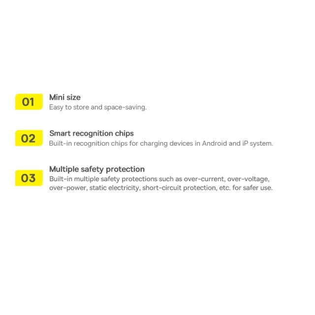 Настінний зарядний пристрій Baseus Compact 3x USB, 17 Вт, чорний