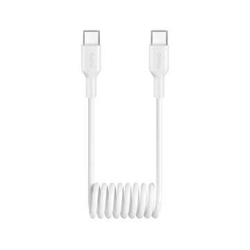 Kabel spiralny Puro USB-C – USB-C 25W 1m biały TPU