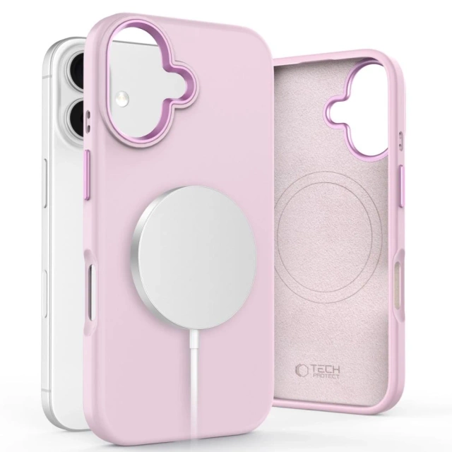 Чохол для iPhone 16 Tech-Protect Silicone Pure MagSafe Pink Pearl