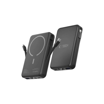 Magnetická power banka s káblom PB31 Lifemag Magsafe Power Bank 10000 mAh (Type C Lightning) čierna