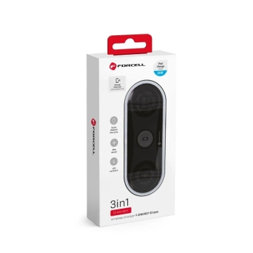 Indukční nabíječka 3v1 Forcell Ellipse Qi pro iPhone a hodinky AirPods 15W