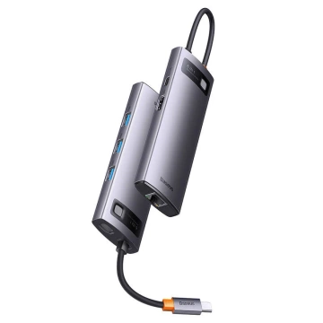 Hub 6w1 Baseus StarJoy Series, USB-C do HDMI 3 x USB 3.0 USB-C PD RJ45
