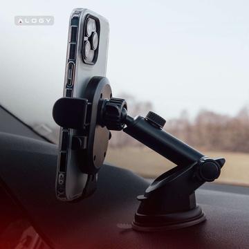 Alogy 2in1 car holder for 6.5" phone gravitational for windshield, dashboard, grille Easy One Touch Organizer