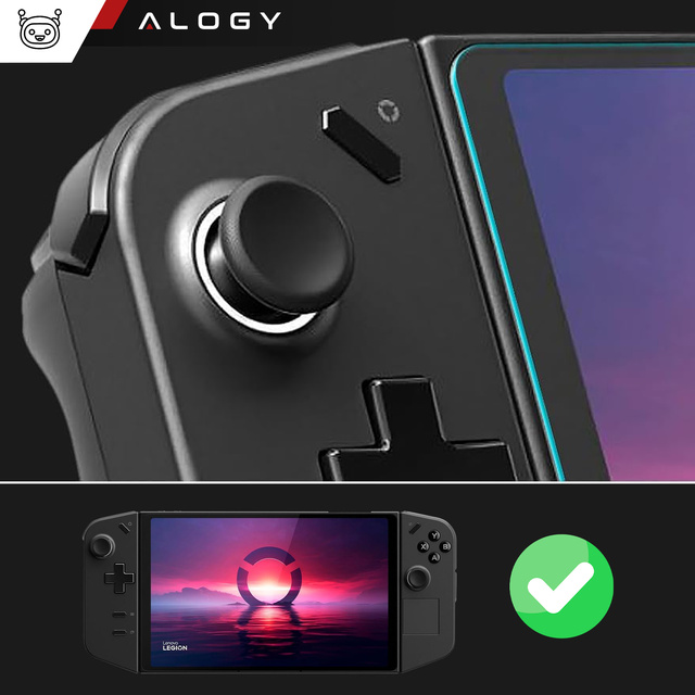 Загартоване скло 9H для Lenovo Legion Go для екрану консолі Alogy Screen Protector PRO