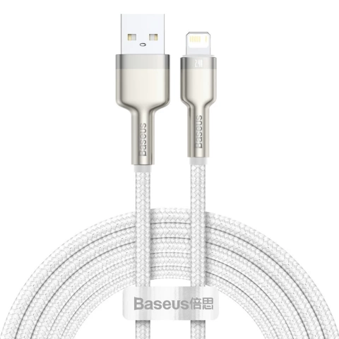 Baseus Cafule Metal Data USB kabel - Lightning 2,4 A 2 m bílý (CALJK-B02)