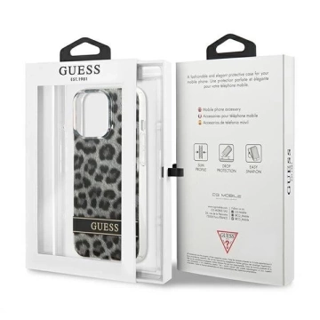 Guess GUHCP13LHSLEOK iPhone 13 Pro / 13 6,1" szary/šedé pevné pouzdro Leopard