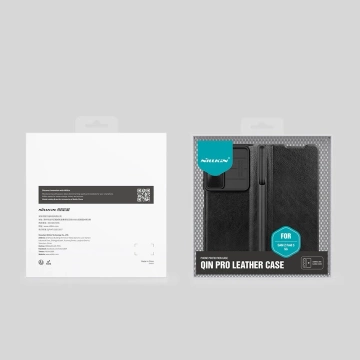 Nillkin Qin Leather Pro Leather Case with Camera Protector for Samsung Galaxy Z Fold 5 - Black