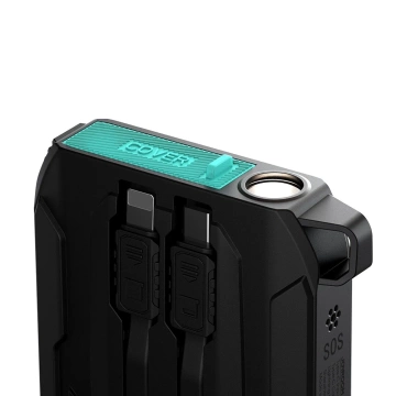 Joyroom 10000mAh 22.5W Powerbank with USB-C and Lightning Cables Black