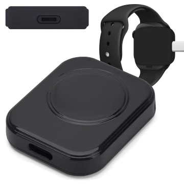 Nabíječka Apple Watch Alogy s portem USB-C, mini přenosná nabíječka, černá