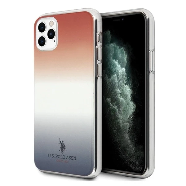 Etui na telefon US Polo Gradient Pattern Collection iPhone 11 Pro czerwono-niebieski/blue&red