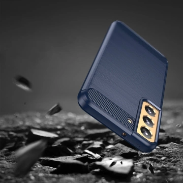 Puzdro na telefón Carbon Case pre Samsung Galaxy S23 flexibilný silikónový karbónový kryt modrý