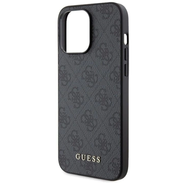 Original GUESS Hardcase GUHCP15LG4GFGR Case for iPhone 15 PRO (4G Metal Logo / gray)