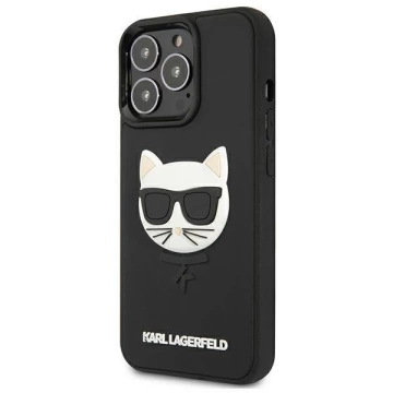 Karl Lagerfeld KLHCP13LCH3DBK 13 Pro / 13 6,1" čierny/čierny pevný kufrík 3D Gumová Choupette
