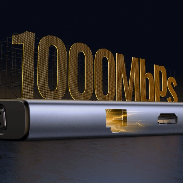 Ugreen CM498 USB-C HDMI VGA RJ45 Adapter USB-A SD PD 100W Hub 9in1 Gray