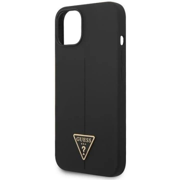 Etui Guess GUHCP14SSLTGK do Apple iPhone 14 6,1" čierny/čierny pevný obal silikónový trojuholník