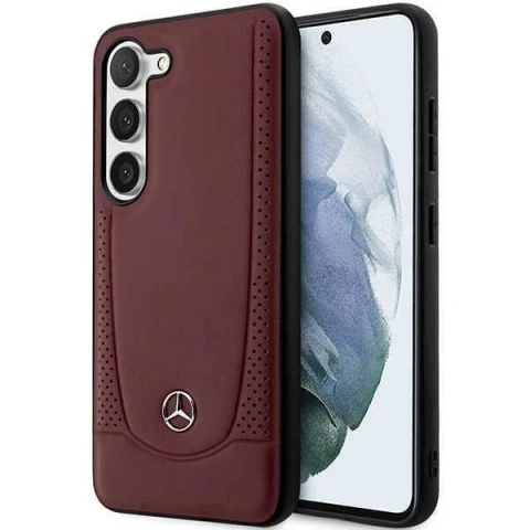 Etui Mercedes do Samsung Galaxy S23 HardCase Leather Urban Bengale czerwony