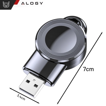Mini Inductive Charger for Apple Watch USB Charging Alogy High-end Chip Black