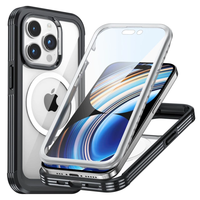 Захисний чохол для телефону Apple iPhone 16 Pro Max Alogy Shield360 MagCase™️ для MagSafe із захистом дисплея та камери, чорний