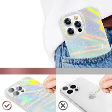 Luxusné elegantné puzdro Kingxbar Shell Series pre iPhone 13 Pro perleťovo-mätové