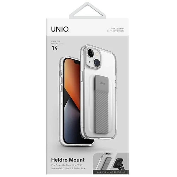 UNIQ puzdro na telefón Heldro Mount pre Apple iPhone 14 6,1" priehľadné/priesvitné číre