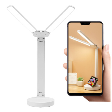 Lampa Alogy dvojitá stolní LED lampa stojící na stole s baterií školní kreslíř White