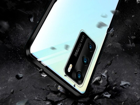 Obojstranné magnetické sklenené puzdro Dr.Fit pre Huawei P40 Black