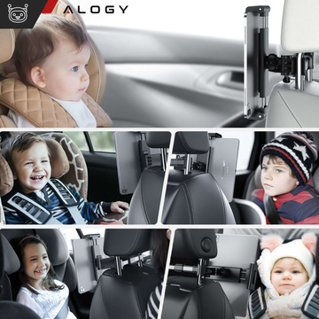 Alogy držiak do auta na opierku hlavy telefónu / tabletu Čierny