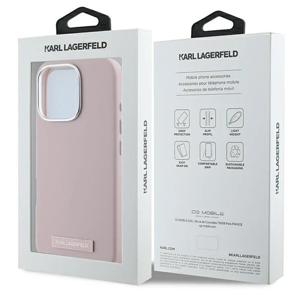Чохол Karl Lagerfeld для iPhone 16 Pro Max 6.9" Pink MagSafe Hardcase FW Metal Plate