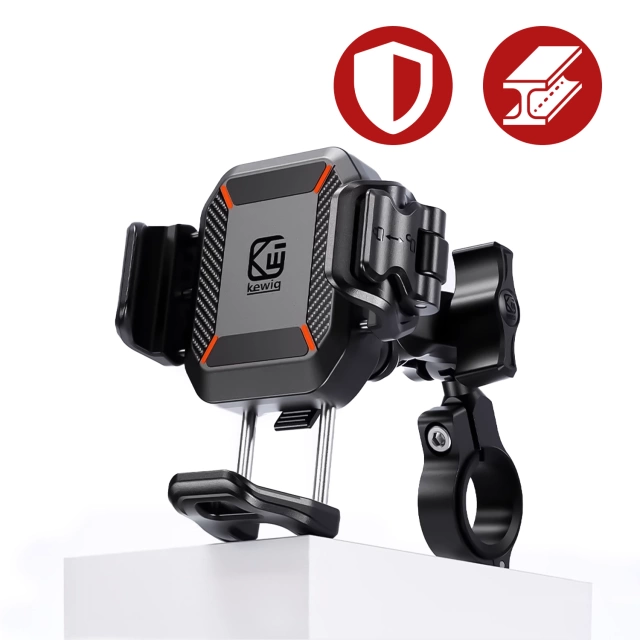 KEWIG M11B motorcycle phone holder with Qi QC 3.0 15W charger Black