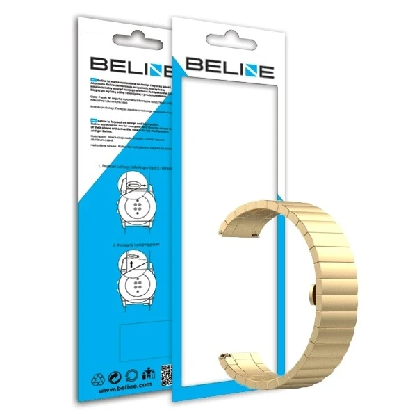 Smartwatch strap Beline Beauty strap universal up to 20mm gold/gold