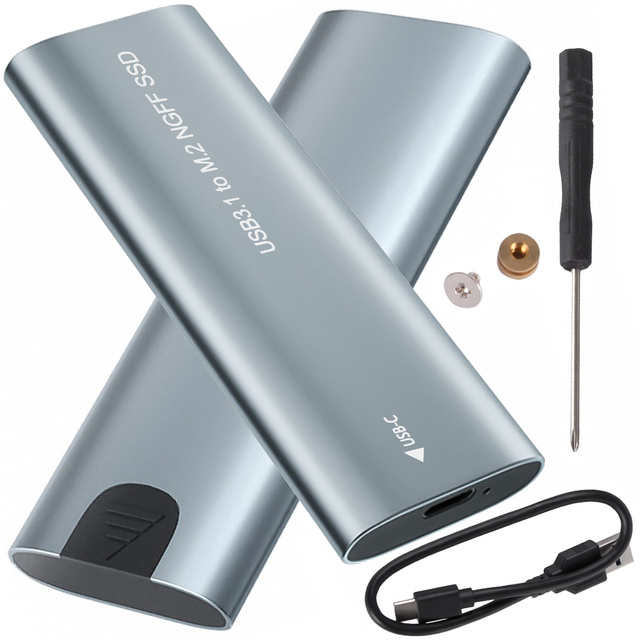 SSD Adapter Case NGFF m.2 USB 3.1 USB-C Type-C 2230-2280mm Silver