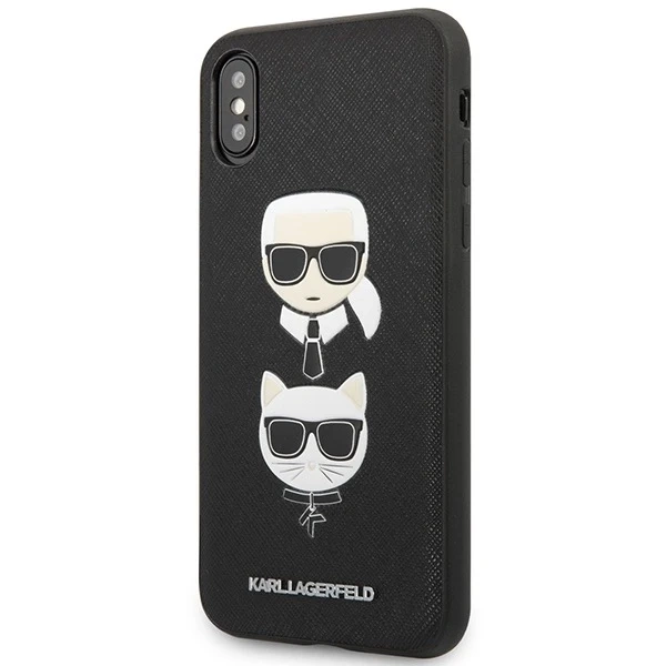Etui Karl Lagerfeld KLHCI65SAKICKCBK na iPhone XS Max pevné puzdro Saffiano Karl