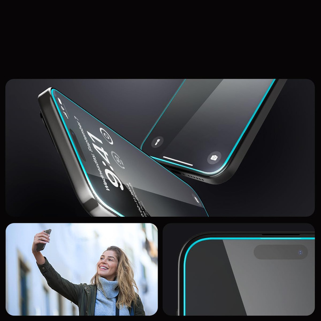 Tvrdené sklo pre iPhone 15 Pro Spigen Glas.TR "EZ FIT" Číre