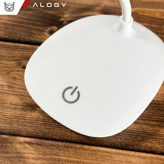 Stolná LED lampa na stôl dotyková školská USB stojaca nočná bezdrôtová Flexible Alogy White