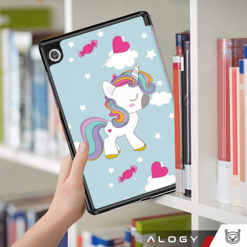 Case for Samsung Galaxy Tab A9 2023 8.7" X110/X115 Tablet Cover Case Alogy Book Cover Unicorn Unicorn Blue Glass