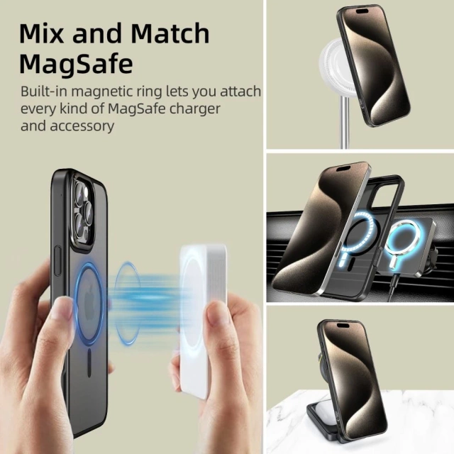 Чохол для iPhone 16 Pro Max MagEdge MagSafe Case Cover на телефон Matte Black/GunMetal