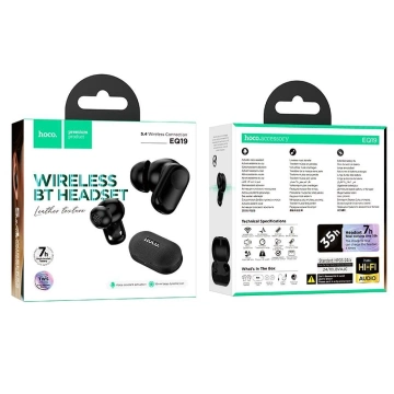 Бездротові Bluetooth-навушники HOCO TWS EQ19 чорного кольору