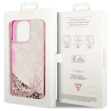 Etui Guess GUHCP14LLC4PSGP do iPhone 14 Pro 6.1" hardcase Liquid Glitter 4G Transculent