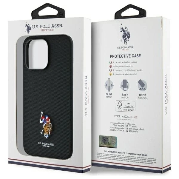 Etui do iPhone 15 Pro Max US Polo Embroidered DH Color Czarne